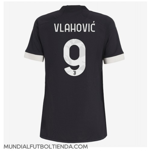 Camiseta Juventus Dusan Vlahovic #9 Tercera Equipación Replica 2023-24 para mujer mangas cortas